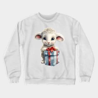 Baby Christmas Sheep With Gift Crewneck Sweatshirt